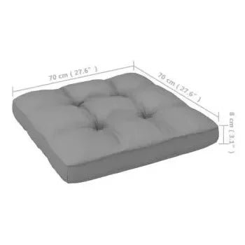 Conjunto de muebles de pino para uso exterior de 5 piezas con cojines color gris de vidaXL 9