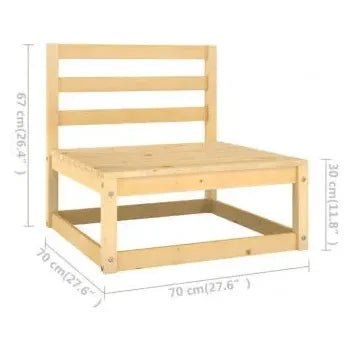 Conjunto de muebles de exterior gris y madera de pino maciza de ocho piezas con cojines de vidaXL 11
