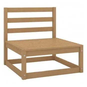 Juego de muebles para exteriores hecho de madera maciza de pino y tela color marrón miel y crema 5 de vidaXL 6