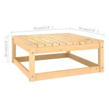 Juego de muebles para jardín de 8 piezas de madera pino maciza con cojines Grises de vidaXL 11