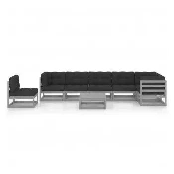 Conjunto de muebles de jardín fabricadas en madera de color gris antracita de vidaXL 3
