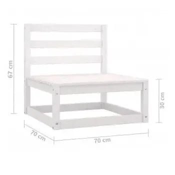 Set de muebles de jardín de 8 piezas en madera de pino blanco con cojines de color antracita de vidaXL 9