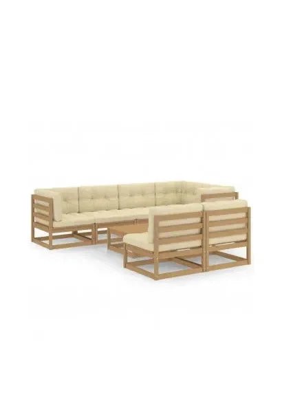 Conjunto de muebles para el jardín fabricados en madera de color marrón miel y crema de vidaXL