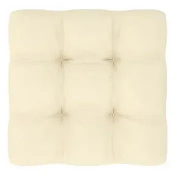 Conjunto mobiliario fabricado en madera de pino color marrón con cojines crema de vidaXL 7