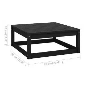 Set de muebles para terrazas o el jardín de 9 piezas en pino color negro de vidaXL 9