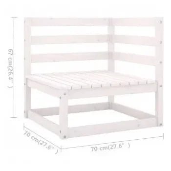 Conjunto mobiliario para jardines fabricado en madera de pino blanco con cojines color gris de vidaXL 9