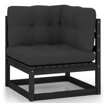 Juego de muebles para jardín con cojines de 6 piezas fabricado en madera de pino y tela de color de vidaXL 4