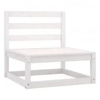 Juego de muebles para jardín de 7 piezas de madera de pino maciza color blanco de vidaXL 5