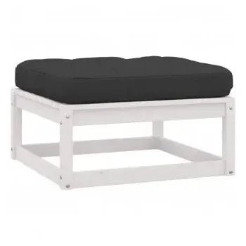 Conjunto mobiliario para el jardín fabricado en madera de pino en color blanco de vidaXL 6