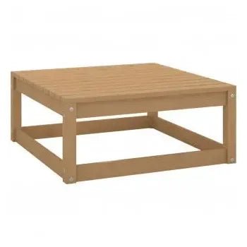 Conjunto de sofás con cojines y mesas de jardín madera con acabado miel y crema de vidaXL 5