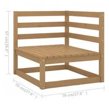Conjunto de sofás con cojines y mesas de jardín madera con acabado miel y crema de vidaXL 8