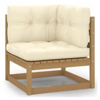 Conjunto de muebles para el exterior fabricado en madera color marrón y crema de vidaXL 3