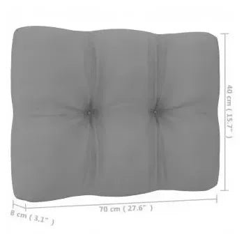 Juego de muebles modulares para jardines y terrazas en madera de pino con cojines de color gris de vidaXL 12