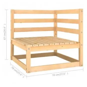 Juego de 12 muebles modulares para espacios exteriores de madera maciza de pino de vidaXL 9
