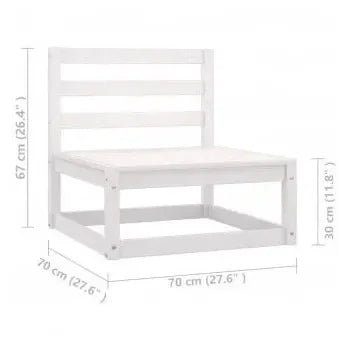 Conjunto moderno de muebles exteriores fabricados en madera de acabado blanco de vidaXL 9
