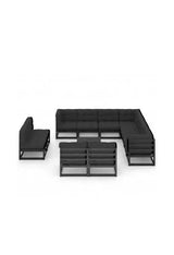 12-piece garden furniture set pine wood black and anthracite cushions by vidaXL
