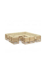 Outdoor Garden Furniture Set in Honey Brown and Cream by vidaXL