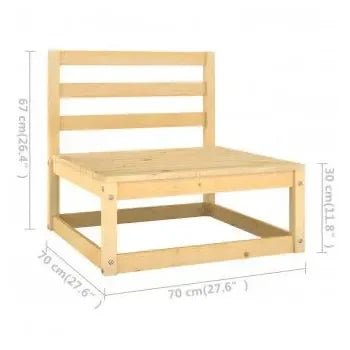 Juego de muebles para el jardín fabricado en madera de pino con cojines en color gris de vidaXL 9
