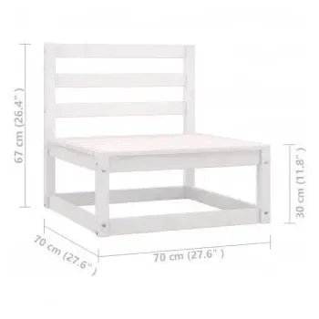 Conjunto de jardín 12 piezas fabricado en madera de pino con acabado blanco de vidaXL 11