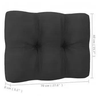 Set de muebles para jardín con 12 piezas fabricadas en madera de pino color negro de vidaXL 12