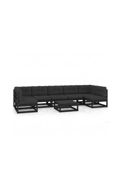 Conjunto de muebles para decorar ambientes exteriores fabricado en madera con 8 piezas en color de vidaXL