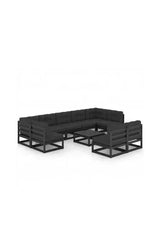 Black finish garden furniture set made of pinewood by vidaXL