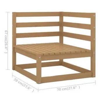 Set exterior para jardín con 14 piezas fabricadas en pino color marrón miel de vidaXL 7
