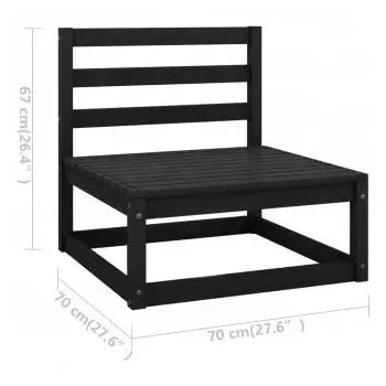 Juego de 8 muebles con sofás y mesa de jardín de madera maciza de pino negro de vidaXL 12