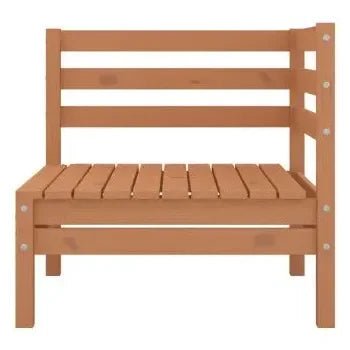 2 sofás de esquina con mesa de jardín fabricados en madera maciza de pino de color marrón miel de vidaXL 4