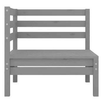 Conjunto para jardín con 9 piezas de mesa con sofás en madera de pino maciza color gris de vidaXL 5