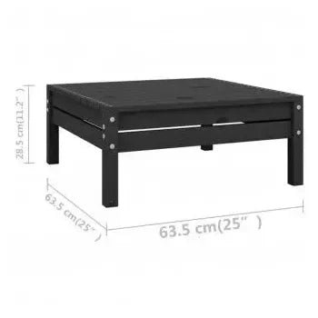 Set de muebles de exterior modular de 9 piezas en madera de pino de color negro de vidaXL 12