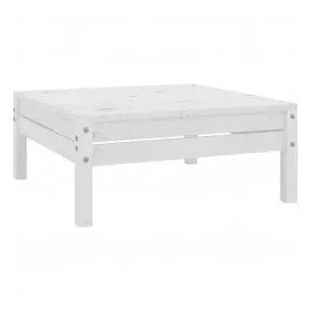 Juego de muebles de jardín color blanco con 9 piezas de madera maciza de pino de vidaXL 7