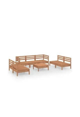 8-piece garden furniture set made of solid pine wood with a honey brown finish by vidaXL
