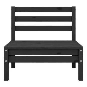 Conjunto mobiliario de 8 piezas para jardín fabricadas en madera maciza de pino con acabado en negro de vidaXL 7