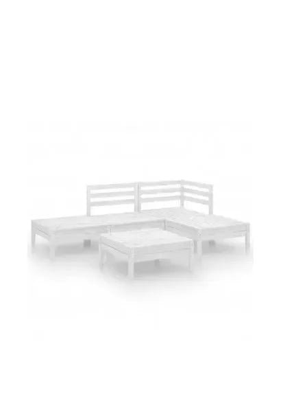 Juego de muebles de jardín de 5 piezas en palés de madera maciza pino blanco de vidaXL