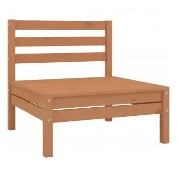 Conjunto de muebles exterior de color marrón miel fabricado en madera maciza de pino de vidaXL 4