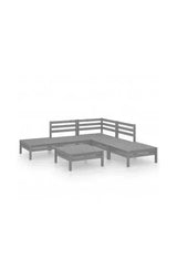 Grey outdoor furniture set made of solid pine wood by vidaXL