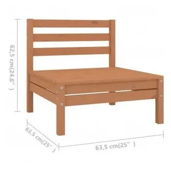 Juego muebles para jardín de 6 piezas de madera maciza pino color marrón miel de vidaXL 6