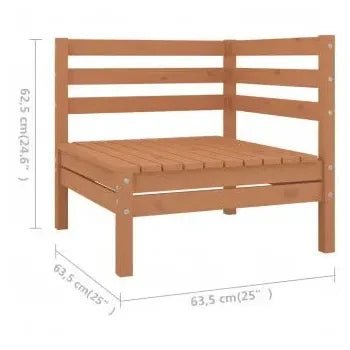 Juego muebles para jardín de 6 piezas de madera maciza pino color marrón miel de vidaXL 7