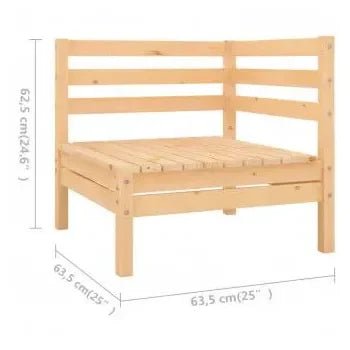 Juego de muebles de jardín de 5 plazas con sofás y reposapiés en madera maciza de pino acabado de vidaXL 6