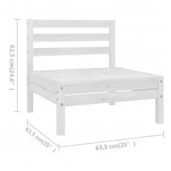 Conjunto de sillones de jardín de 6 piezas de madera de pino maciza color blanco 63 5x62 5x63 5 cm de vidaXL 6
