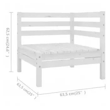 Conjunto de sillones de jardín de 6 piezas de madera de pino maciza color blanco 63 5x62 5x63 5 cm de vidaXL 7