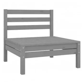 Conjunto de muebles para exterior hechos de madera de pino con acabado gris de vidaXL 4