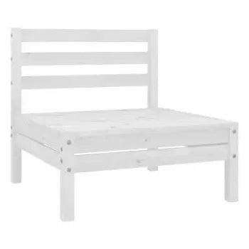 Juego de muebles de jardín de 5 piezas con sofás y mesa en palés de madera maciza pino blanco de vidaXL 4