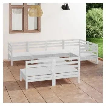 Juego de muebles de 8 piezas para jardín fabricadas en madera de pino maciza con acabado en color de vidaXL 2