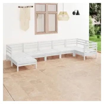 Pack de 7 piezas para jardín fabricadas en madera de pino maciza con acabado blanco de vidaXL 2