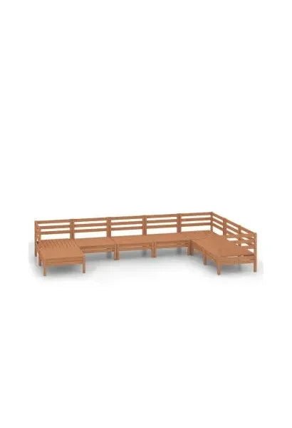 Pack de 8 piezas para jardín fabricadas en madera de pino maciza con acabado en marrón miel de vidaXL