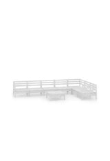 8-piece garden furniture set made of solid pine wood with a white finish by vidaXL