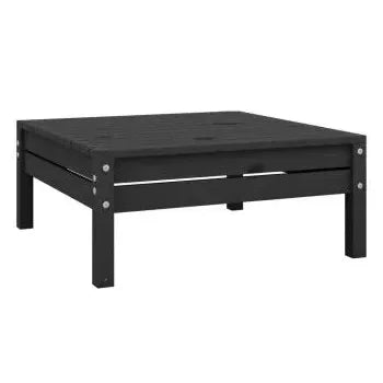 Pack mobiliario de 11 piezas para exterior fabricado en madera de pino maciza con acabado en negro de vidaXL 5