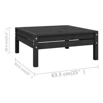 Pack mobiliario de 11 piezas para exterior fabricado en madera de pino maciza con acabado en negro de vidaXL 8
